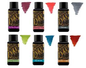 Diamine 241/296/303/208/306/287 - 30ml Fountain Pen Ink Color Wheel 6 Pack Tyrian Purple Flami