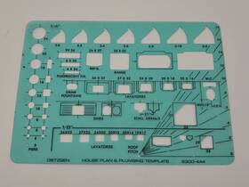 2300-444 Dietzgen House Plan And Plumbing Template Architect Stencil Vintage