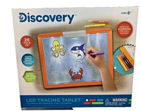 Discovery Kids 194735124992 Led Lighted Tracing Tablet 34-piece Set W Pencils Paper Stencils