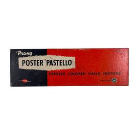 1056-24 Dixon Vintage Prang Poster Pastello Pressed Colored Chalk Crayons Box Of 24
