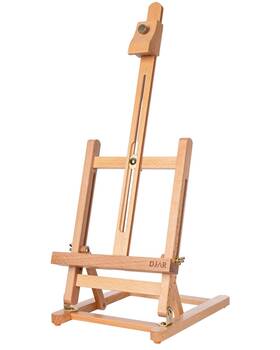 Dewin-hj-6c Djar 25 Inch Mini H-frame Art Easel Adjustable Beech Wood Tabletop Wooden