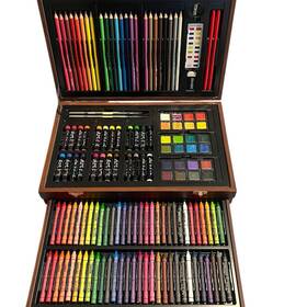 53142mbam Dm Creations Art Set Deluxe Wood Case Drawing Painting Pencil Kit Guide Book New
