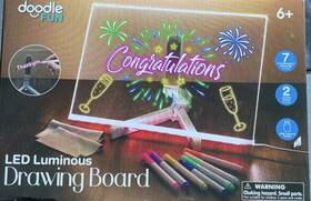 Doodle Fun 841437143492 Light Up Led Drawing Board 11.8in X 9.84in - New