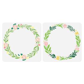 Doodlream Diy-wh0669-031 2pcs Laurel Wreath Craft Stencil Templates 11.8 X Inch Reusable Plastic