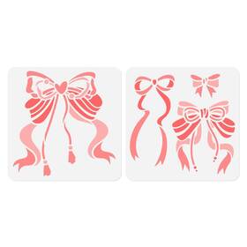 Diy-wh0669-093 Doodlream 2 Pack Silk Bow Stencils For Painting On Wall 11.8 X Inch Reusable Plast