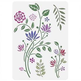 Diy-wh0673-008 Doodlream Flower Vine Wall Stencil Template Floral Pattern 11.7 X 8.3 Inch Plastic Reus