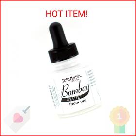 Dr Ph Martins 090385480818 Dr. Ph. Bombay India Ink 8by Bottle 1.0 Oz White 1