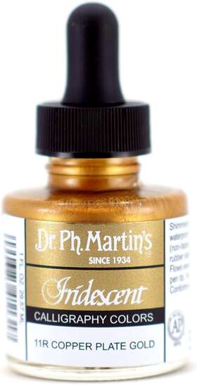 Irid10ozs11r Dr. Ph. Martins Iridescent Calligraphy Color 11r Ink Bottle Copper Plate Gol