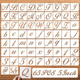 Dzxcyz 756197590908 5 Inch Letter Symbol Stencils For Painting On Wood 65 Pcs Alphabet Drawing T