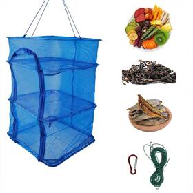 Earfnbabi 627785460036 Drying Rack Foldable Fishing Mesh 4 Layers Hanging Fish Net N
