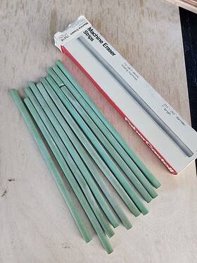 Eberhard Faber 070530752168 Box Of 11 Ef No. 75 Green Machine Eraser Strips Some Broken