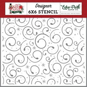 5a0028y4-1gc6q Echo Park Paper 3 Pack Nutcracker Christmas Stencil 6 Inch X6 -holiday Swirl