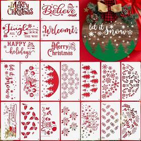 Dh2025 Eersida 20 Pcs Welcome Stencil For Crafts 12 Inch Half Round Stencils Paint