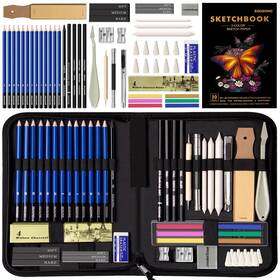 Zy-dw41 Egosong Drawing Set Sketch Pencils Kit 57 Pieces Sketching Supplies With 3-co