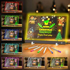 Ekarey 762849305202 7-color Led Drawing Board For Kids 13.8 Inch X9.8 Acrylic Diy Pad