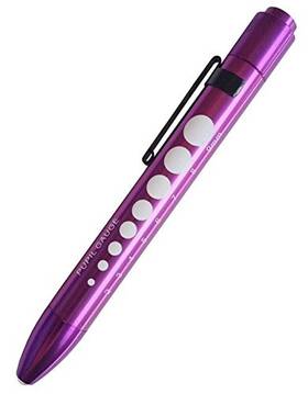 8542031970 Elite Medical Instruments Emi Purple Aluminum Led Pupil Gauge Click Penlight Pen Light For