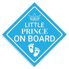 Ellopi 195759005199 Super Cute Elegant 4.5in Prince On Board Sticker 1pk. Bright Blue Diamond Ne