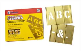 10036 Emedco Stencil Set-letter 6 Inch Brass 33pcs