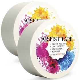 Et004-2in Etnrhp 2 Packs White Artist Tape For Watercolor Paper Drafting Art Low Tack Masking
