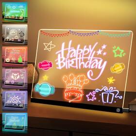 Ex-deb-01 Exbelle 16 Inch Led Drawing Board For Kids 7 Colors Light Acrylic Dry Erase With Stand