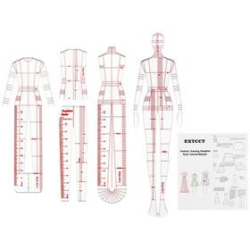Extcct B07qlfyj78 4 Models Fashion Illustration Rulers Sketching Templates Ruler