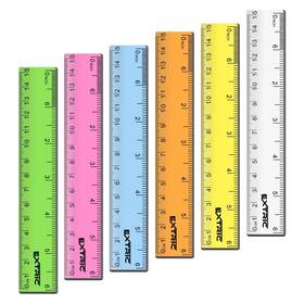 B0bwz3tw57 Extric Rulers 6 Inch Bulk Classrom Count For Kids Assorted Colors Clear R