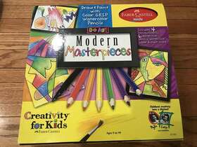 1583 Faber Castell Do Art Modern Masterpieces Set Activity Watercolor Pencils New