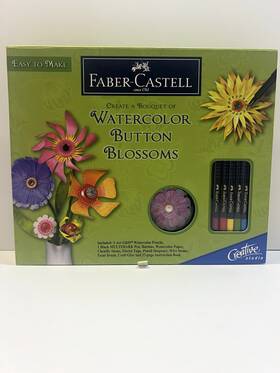 800207 Faber-castell Create A Bouquet Of Watercolor Button Blossoms Art Kit New