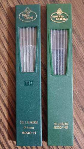 9030-2h Faber Castell Vintage 12ct &hb Drawing Leads With Lead Holders-2mm