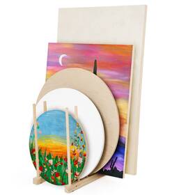At0241 Falling In Art Small Wooden Storage Rack - Canvas Drying Stand For Artwor