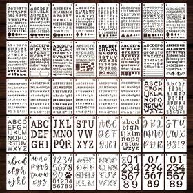 Ps-journal-letter-40p Felixcraft Letter Stencils For Painting 40pcs 6.8x4 Journal Crafts Reusabl