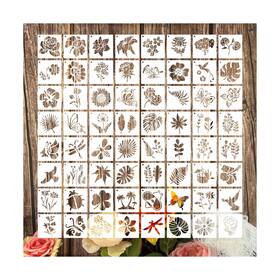 Ps-stencils-01 Felixcraft Flower Stencils For Painting 64pcs 3 Inch Crafts Rock