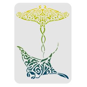 Diy-wh0202-205-us18 Fingerinspire Manta Painting Stencil Ray Template11.7x8.3 Inch