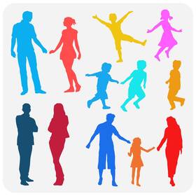 Diy-wh0391-0307-us18 Fingerinspire Small Figures Stencil 11.8x11.8inch Square Painting Template -