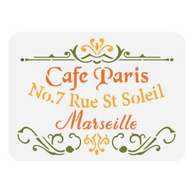 Diy-wh0396-172-us18 Fingerinspire Classic Cafe Paris Painting Stencils 11.7x8.3 Inch Plastic Fren