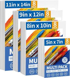Fixsmith Fm-multi32pk Canvas Boards 32 Pack - 8 Of Each 5x7 8x10 9x12 11x14 White