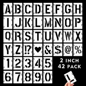 Rabio42 Flatri 2 Inch Letter Stencils 42pcs Pet Stencil For Diy Project Art Craft Sp
