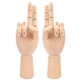 B0cjg3rmzm Framendino 2pk 12 Inch Flexible Wooden Hand Model Mannequin Left/right Artist Aid