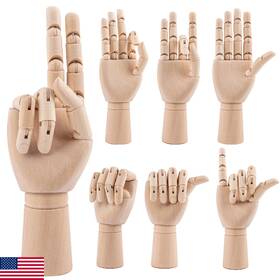 B0d1dcy7pt Framendino 6-pack 7 Inch Flexible Wooden Hand Artist Mannequin Figures For Drawing