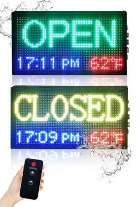 Wyj202401 Fteledlight Commercial Led Open/closed Sign 16.5 Inch X9 With Aluminum Frame - Waterproof Out