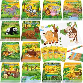B0d1fz9tjg Fulmoon 144 Pcs Zoo Animals Coloring Book And Crayons For Kids Jungle Safari Party
