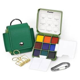 Ft1052a Funto Mini Watercolor Travel Set Christmas Green Gift Artist Outdoor