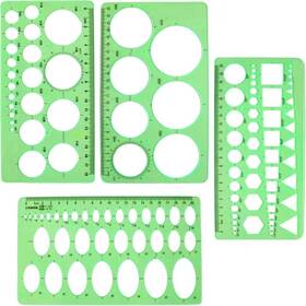 Ea-92e Gardeasy 4pcs Circle Template Plastic And Oval Measuring Templates Formwork D