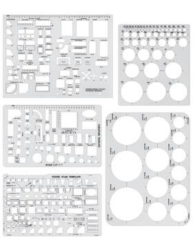 Gau00048 Gaueneen 5 Pcs Architectural Templates Circle House Plan Interior Design And Furnitur