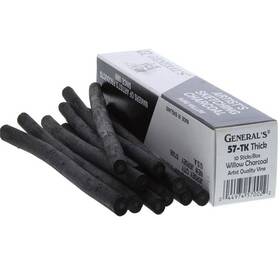 57-tk General Pencil 7-9 Mm Willow Charcoal Sticks - Box Of 10