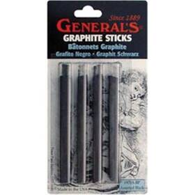 412350 General Pencil 970abp Compressed Graphite Sticks 4-pkg-black - Assorted Hardn