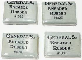 139e Generals Lot Of 4 Eraser Grey Kneaded Rubber #139e