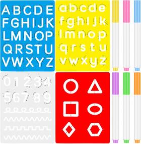 Gersoniel 726084608207 10 Pieces Preschool Letters And Numbers Alphabet Stencils Colorful Dou