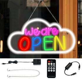 Gehn037 Geyueya Home Led Neon Lights 19 Inch X 10 We Are Open Signs For Business Featur