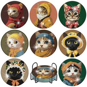 Jxbd56 Gganmtere 8 Pcs Funny Cat Diamond 4 Inches X 0.1
